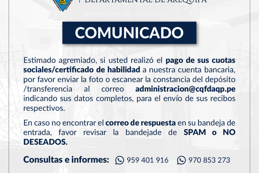 Comunicado CQFDA